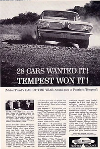 1961 PONTIAC TEMPEST ~ RARE SMALLER SIZE PRINT AD - Picture 1 of 1