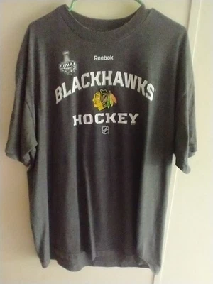 Men's XL Reebok NHL 2013 Blackhawks Stanley Cup Finals Gray #81 Hossa T-shirt. - Image 1 of 4
