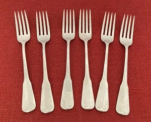 6 VTG Oneida Profile PLYMOUTH ROCK Stainless Steel 7-1/4" Dinner Forks EUC - Picture 1 of 4