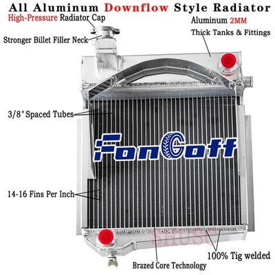 3 Row Aluminum Radiator For 1960-1967 66 Austin Healey Sprite-AH MG Midget-MG MT - Image 1 of 4