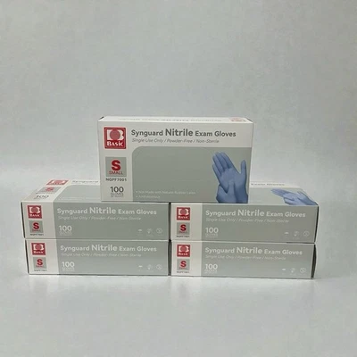 Guantes de examen de nitrilo Synguard NGPF-7001 lote de 5 cajas / 500 guantes talla pequeña Foto 1 de 4