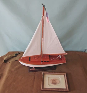 Desktop Vintage Sailboat & Picture Display - Picture 1 of 11