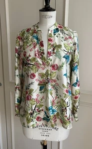 Momoni Women's Floral Tropical Print Silk Blouse Size Small/Italian 38 - Picture 1 of 4