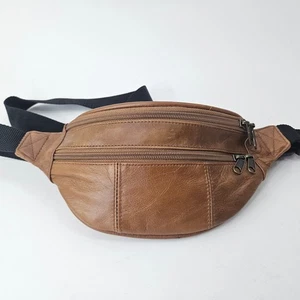 Riñonera de cuero bolso cinturón marrón bolsa ajustable 40" - Imagen 1 de 6