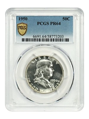 1950 50C PCGS PR64 - Medio dólar Franklin - Prueba popular primer año Foto 1 de 4