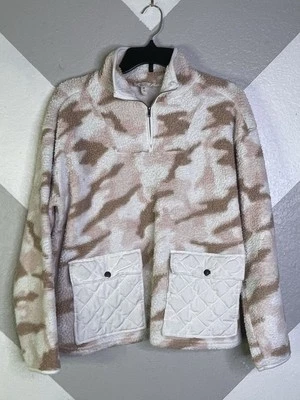 Pullover Como Vintage M imitación piel de oveja 1/4 cremallera utilitario bolsillo crema camuflaje Foto 1 de 4