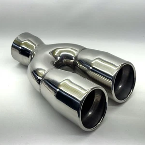 Upower Dual Exhaust Tip 2.5 Inch Inlet 3" Outlet 9.5" Length Stainless 304 - Picture 1 of 8