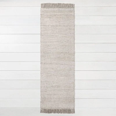 Flecos de yute blanqueados de 2'4" x 7' gris corredor - hogar y mano Foto 1 de 4
