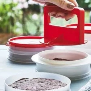 Anillo de prensa de hamburguesas Tupperware sello y congelador guardianes seguros - Imagen 1 de 6