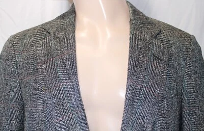 Austin Reed Blazer 40R Silk Black White with Red Green Lines of Regent Street - Image 1 of 4