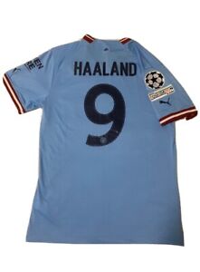 ERLING HAALAND 2022/2023 MANCHESTER CITY HOME SOCCER JERSEY SIZE LARGE