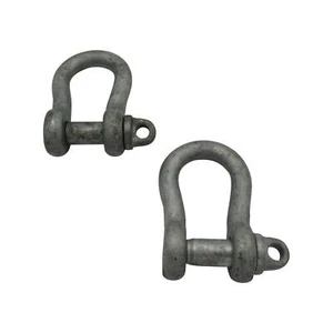 Large Bow Shackles With Screw Pin 0.15 Ton X2 - Galvanised Lifting Towing - Picture 1 of 9