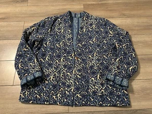 Pure J. Jill Gr. M vorne offen 1 Knopf Wende Steppjacke blau Medaillon - Bild 1 von 10