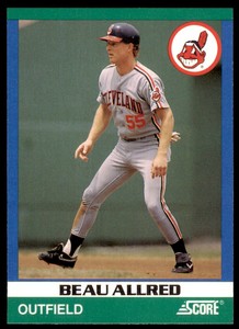 1991 SCORE 100 RISING STARS BEAU ALLRED . CLEVELAND INDIANS #56