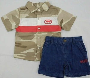 Ecko sin limitación para niños pequeños/niños $40 informal S.S. Juego de 2 camisas y pantalones cortos tallas 2T - 7 - Imagen 1 de 4