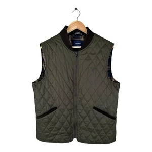 Mens GANT Quilted Lining Vest Full Zip Hunting Outdoor Khaki Size L - Picture 1 of 13