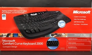 Brand NEW Microsoft Comfort Curve Wired Keyboard 2000 B2L-00005 Black NIB - Picture 1 of 3