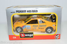 BBURAGO BURAGO 131 PEUGEOT 405 RAID RALLY YELLOW MINT BOXED.