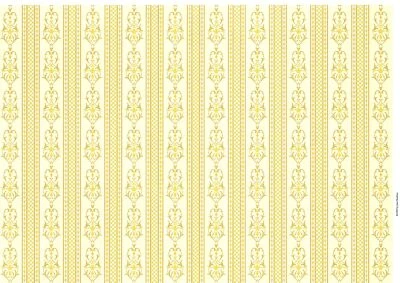 Papel pintado miniatura para casa de muñecas Brodnax dorado blanco crema "Palais" escala 1:12 Foto 1 de 4