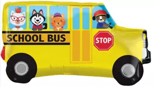 28" in Balloon Back to School Bus Mylar Foil Party Decorations Combine Shipping - Picture 1 of 1