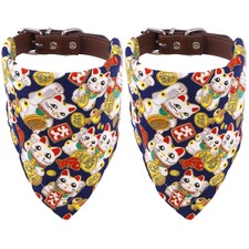  Set of 2 Pet Neckerchief Head Scarf Dresses for Small Medium Big Large Dogs