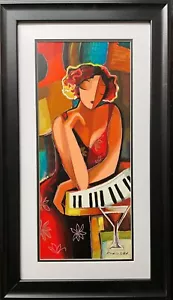 Michael Kerzner "Der Pianist" HANDSIGNIERT #'d Custom GERAHMT Serigrafie Siebdruck - Bild 1 von 4