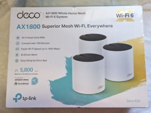 TP-LINK AX1800 Whole Home Mesh Wi-Fi 6 System Deco X25 3-pack Works with Alexa