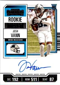 2023 Panini Contenders Football #167 Josh Vann RC Rookie Ticket Auto Panthers - Picture 1 of 2