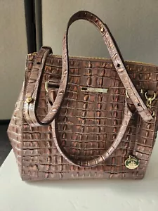 Brahmin Schildpatt geprägtes Leder Crossbody Handtasche Umhängetasche 10x10x6" - Bild 1 von 5