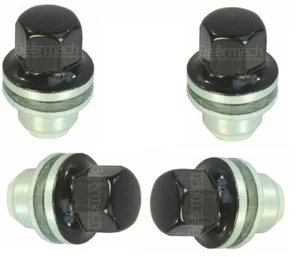 LR068126B Alloy Wheel Nut Gloss Black x4 Range Rover Discovery 4&5 2010 Onwards - Picture 1 of 2