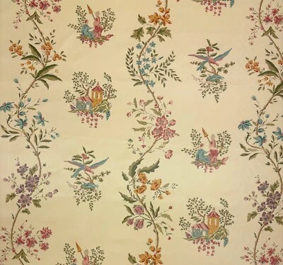 SCHUMACHER NANPING VINE VINTAGE ASIAN VINE TOILE COTTON FABRIC BY YARD 54"W - Image 1 of 4