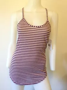 NUEVA TÚNICA RVCA RACERBACK BOHO BOHO A RAYAS MORADAS CAPA BÁSICA PEQUEÑA - Imagen 1 de 5