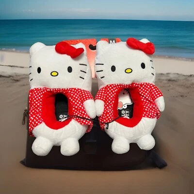 Hello Kitty Soft Cozy Slippers, Sanrio Size S 5-6 Red Bow&Polka Dot Design Plush - Image 1 of 4