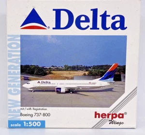 Herpa Wings 512657 - Delta Boeing 737-800 - 1:500 Scale Diecast Model NOB - Picture 1 of 12