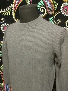 Vintage Bill Blass Pullover Herren Large grau Grobstrick strukturiert Opa 90er Neu mit Etikett - Bild 1 von 5