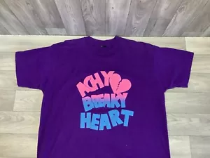 Vintage 90s Achy-Breaky-Heart Shirt XL Single-Stitch Purple Billy-Ray-Cyrus - Picture 1 of 13
