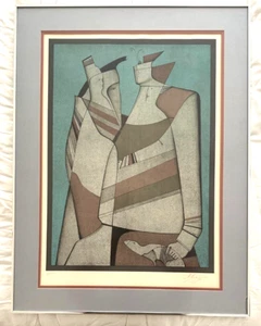 "Les Deux Paare" surreale abstrakte Lithographie von Mihail Chemiakin von Russland - Bild 1 von 2