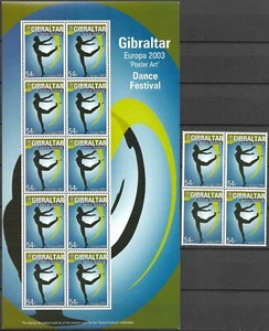GIBRALTAR - 2003 MNH "Europa CEPT - Dance Festival" Souvenir Sheet & Blk Of 4 !! - Picture 1 of 1