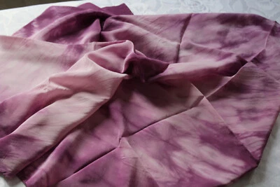 Seide Crepe de Chine Stoff handgefärbt violett 85 x 80 cm Seidenstoff Handarbeit - Bild 1 von 4