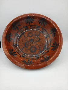 VINTAGE FOLK ART WODDEN SALAD BOWL MEXICO - Picture 1 of 1