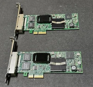 Lote de 2 adaptadores de servidor de red Dell Intel Pro 1000VT de cuatro puertos PCIE YT674 - Imagen 1 de 3