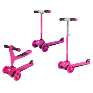 EVO 3 in 1 Cruiser Ride On & Scooter Pink | Toddler Sit to Stand Walker & Push - Picture 1 of 16
