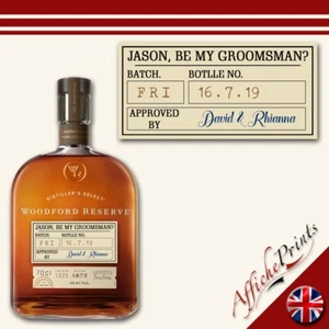 Personalisiertes Whisky-Etikett Hirsch Party Bräutigam Vorschlag Hochzeit maßgeschneiderter Aufkleber - Bild 1 von 1