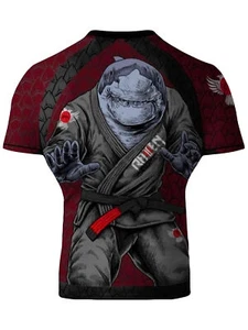 Raven Fightwear Men's Shark Attack BJJ Rash Guard Short Sleeve MMA - Picture 1 of 3