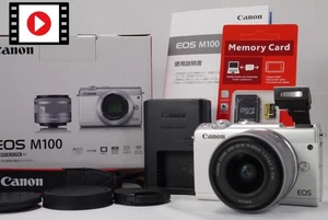 ⏯ Kit de lentes Canon EOS M100 blanco 24,2 MP EF-M15-45 IS STM con tarjeta SD de 1 TB JP [COMO NUEVO] - Imagen 1 de 24