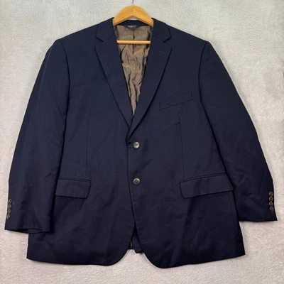 NEW Joseph & Feiss Gold Mens 48S Navy Blue 100% Wool Blazer Casual Preppy Casual - Image 1 of 4