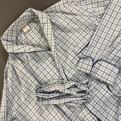 Bata Brooks Brothers Hombre LG Azul Blanco Gráfico Resistente a las Arrugas Algodón Cinturón Foto 1 de 4