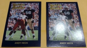1988 Notre Dame #4 Andy Heck Blue & Black Ink Annadale Virginia OT Seahawks RC - Picture 1 of 2