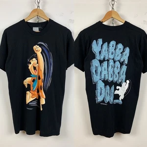 1994 Flintstones Yabba Dabba Doo Single Stitch Black T-Shirt Size M? - Picture 1 of 20
