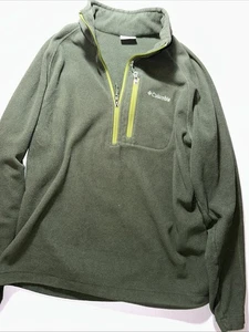 Columbia Pullover Herren Large grün Fleecepullover Quarter Zip *muss genäht werden* - Bild 1 von 8